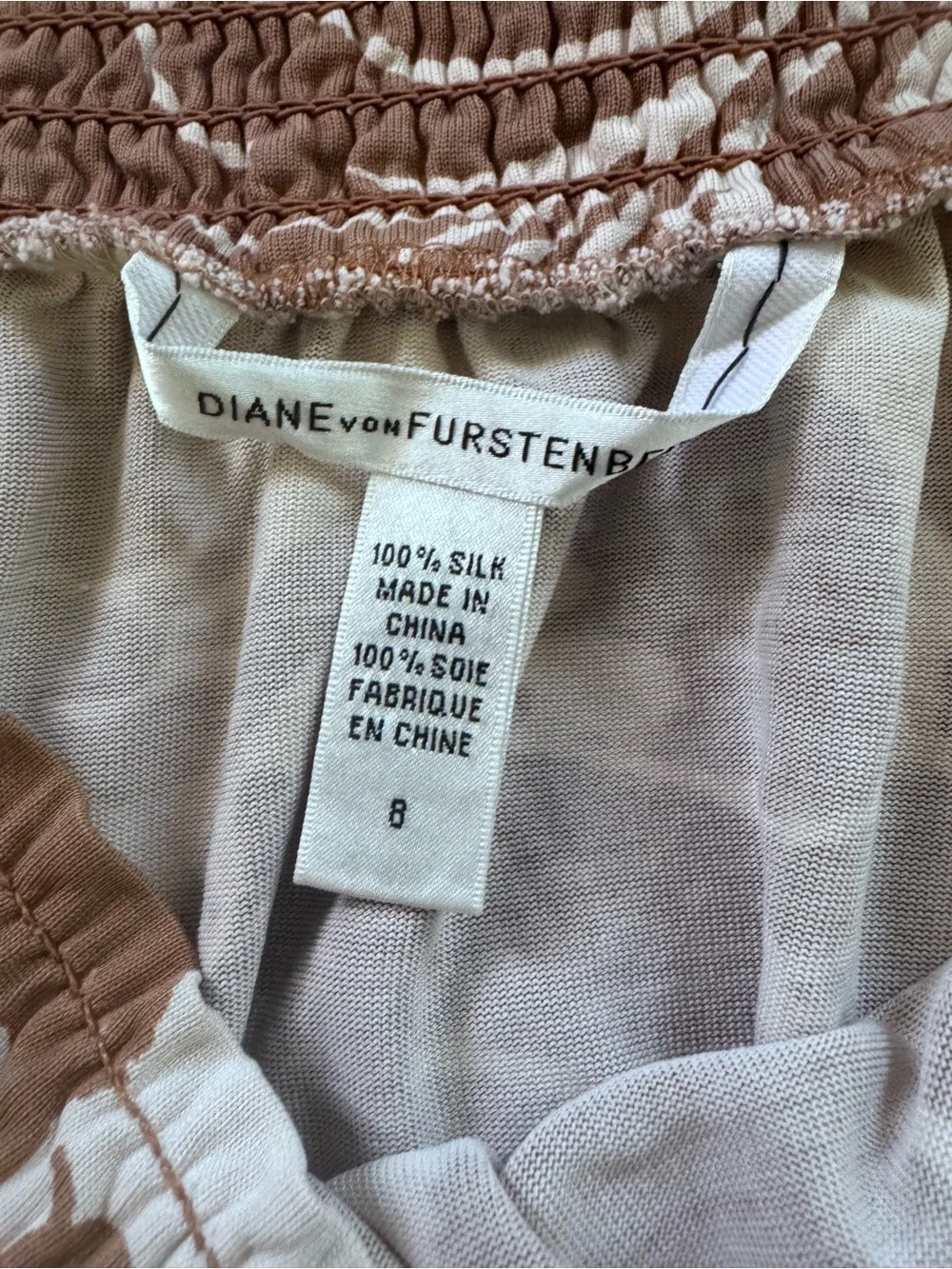 Diane von Furstenberg boho pockets SZ 8 floral 100% silk